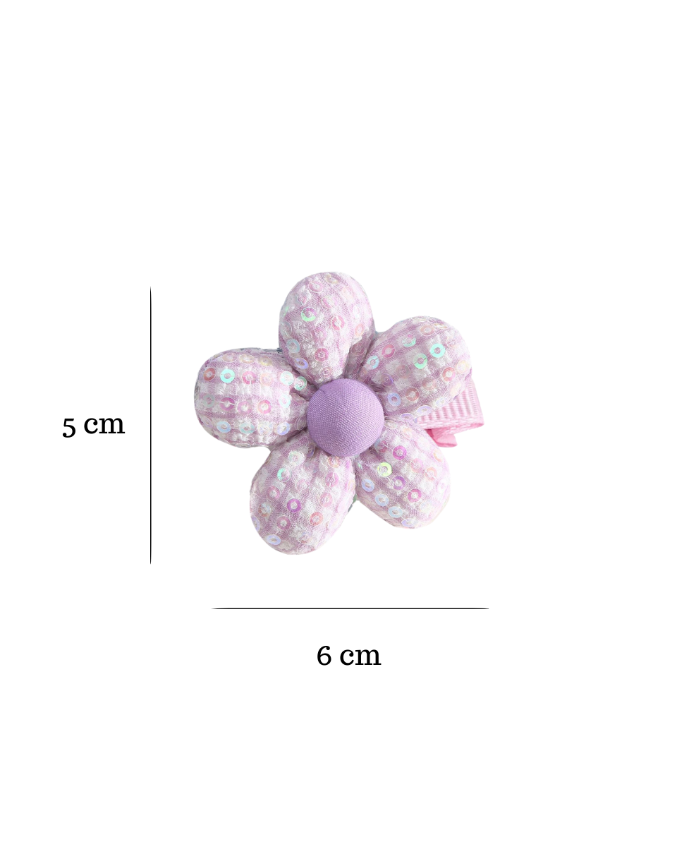 Sequin Daisy Hair Clips - 3 sets