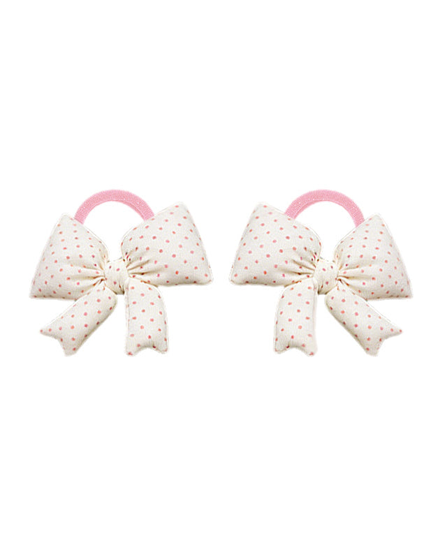 Polka Dot & Plaid Bow Ponytail - 3 sets of pairs