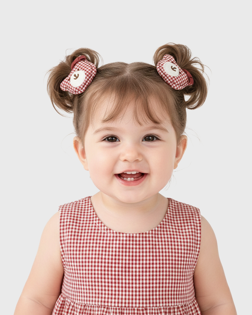 Gingham Bear Buddy Clips