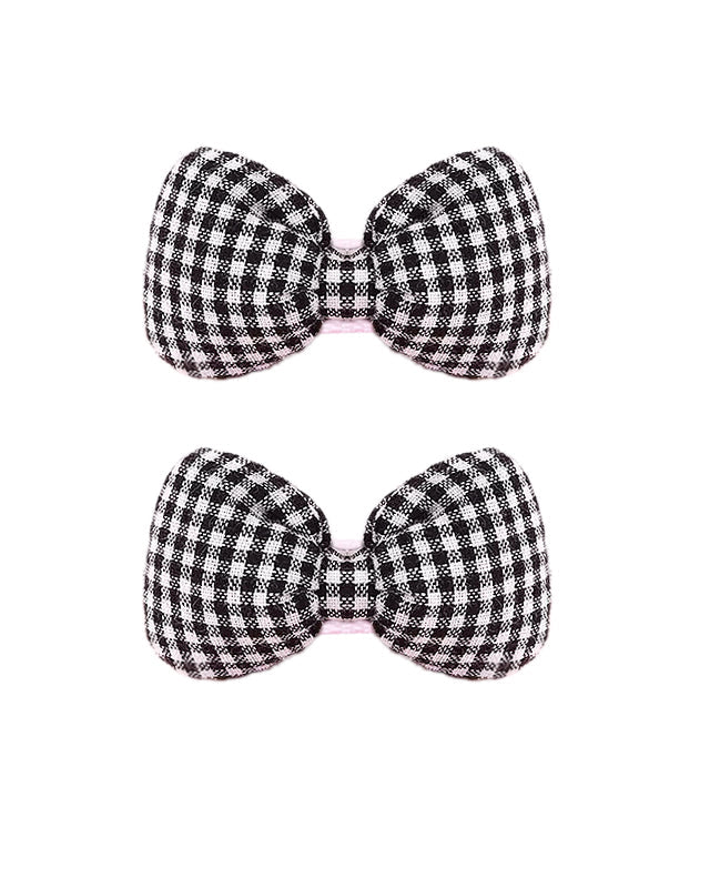 Gingham Bow Hair Clips