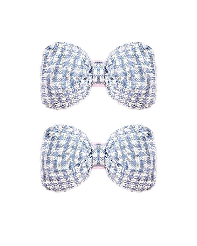 Gingham Bow Hair Clips