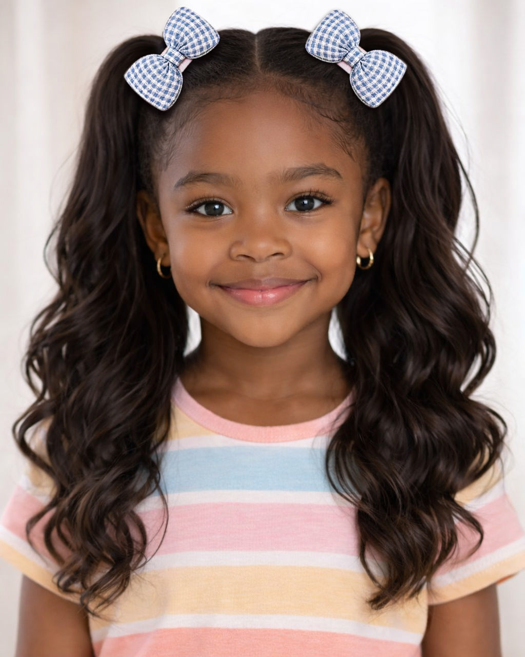 Gingham Bow Hair Clips