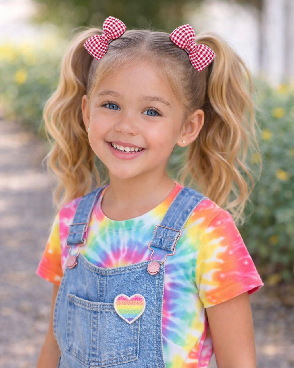 Gingham Bow Hair Clips