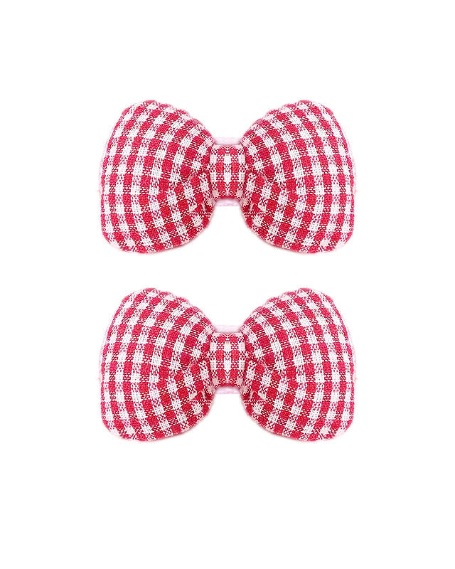 Gingham Bow Hair Clips