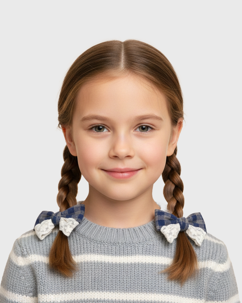 Plaid Lace Charm Bow