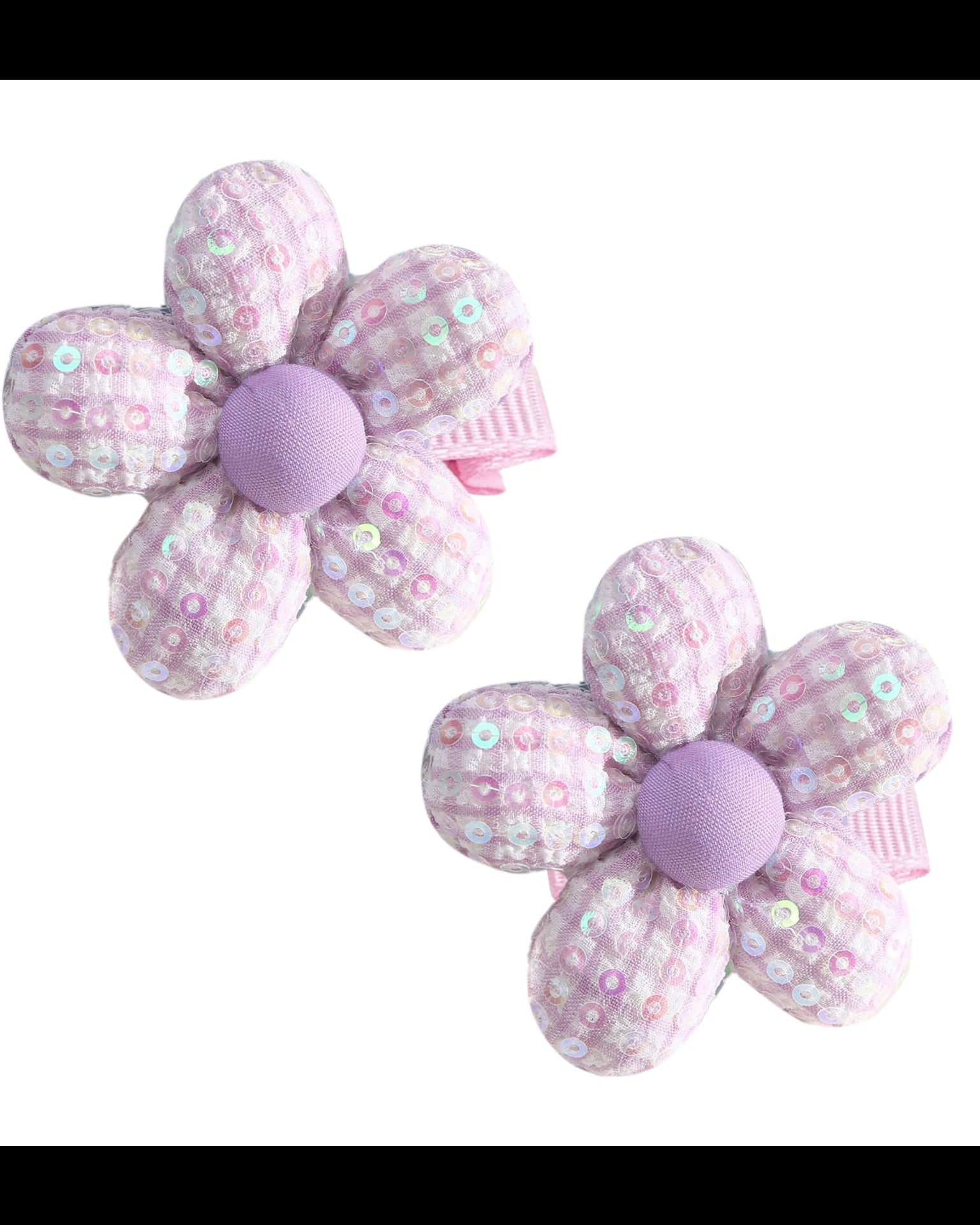 Sequin Daisy Hair Clips - 3 sets