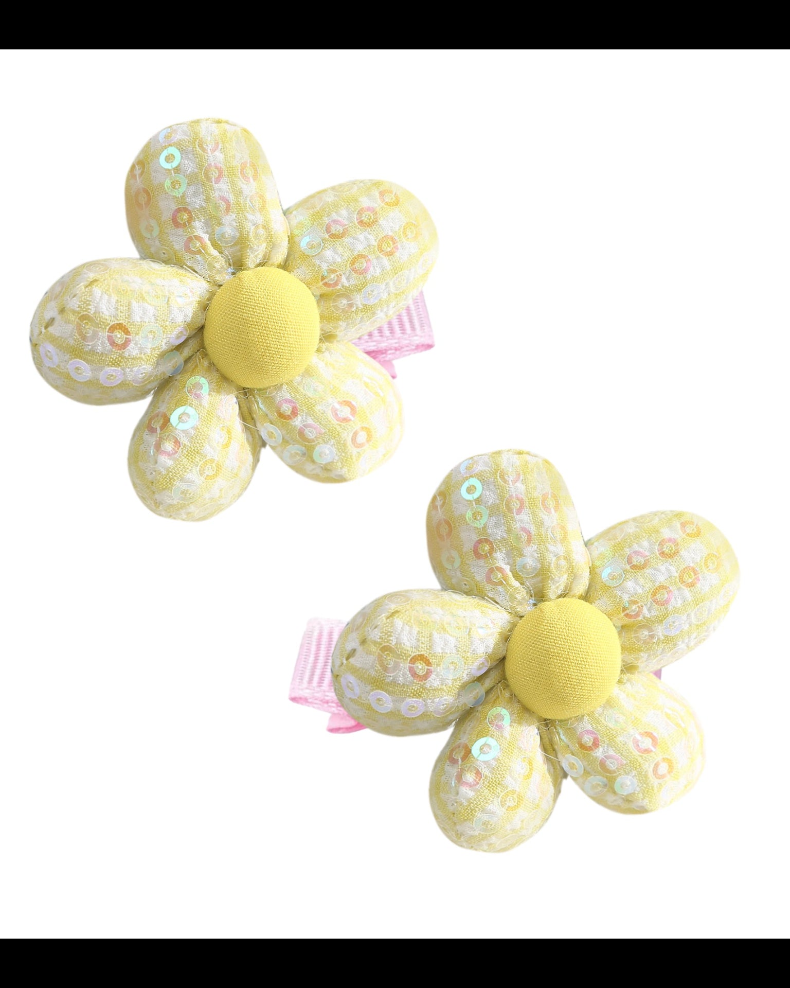Sequin Daisy Hair Clips - 3 sets