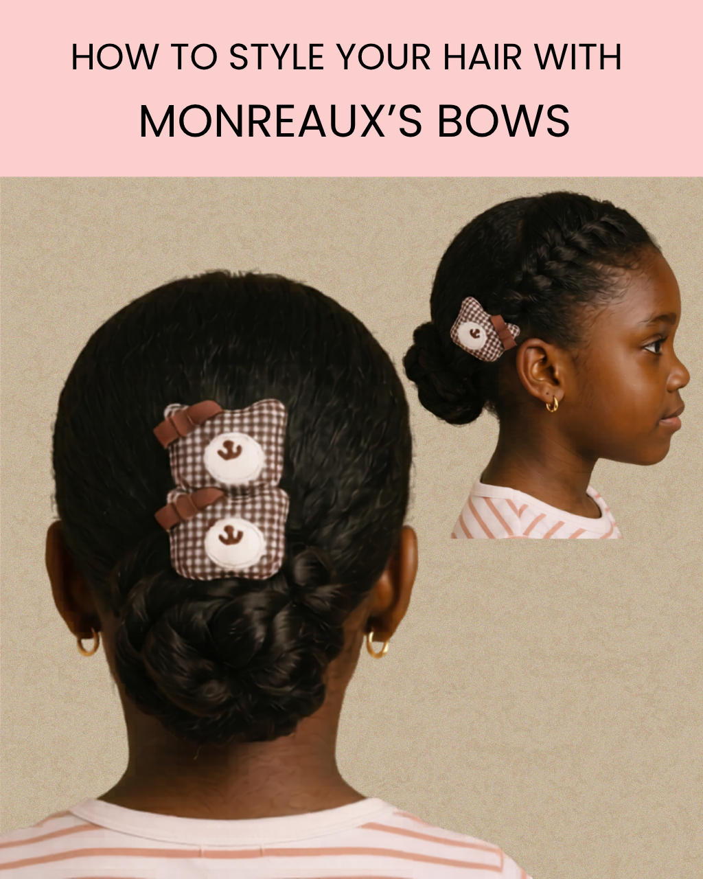 Gingham Bear Buddy Clips- 3 sets