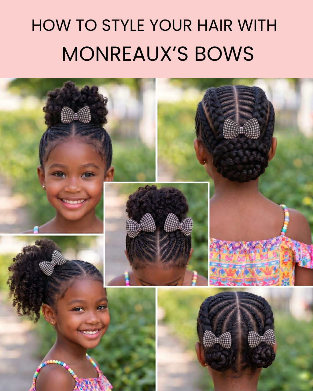 Gingham Bow Hair Clips