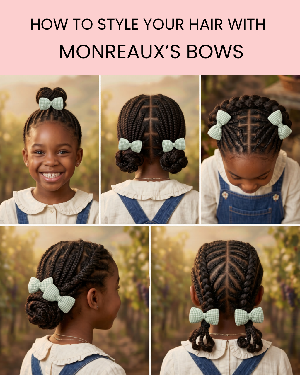 Gingham Bow Hair Clips