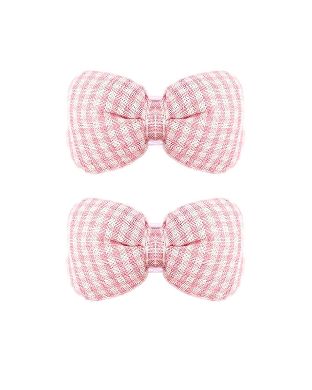 Gingham Bow Hair Clips