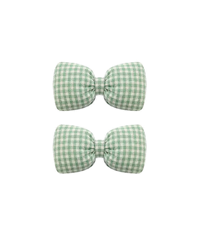 Gingham Bow Hair Clips