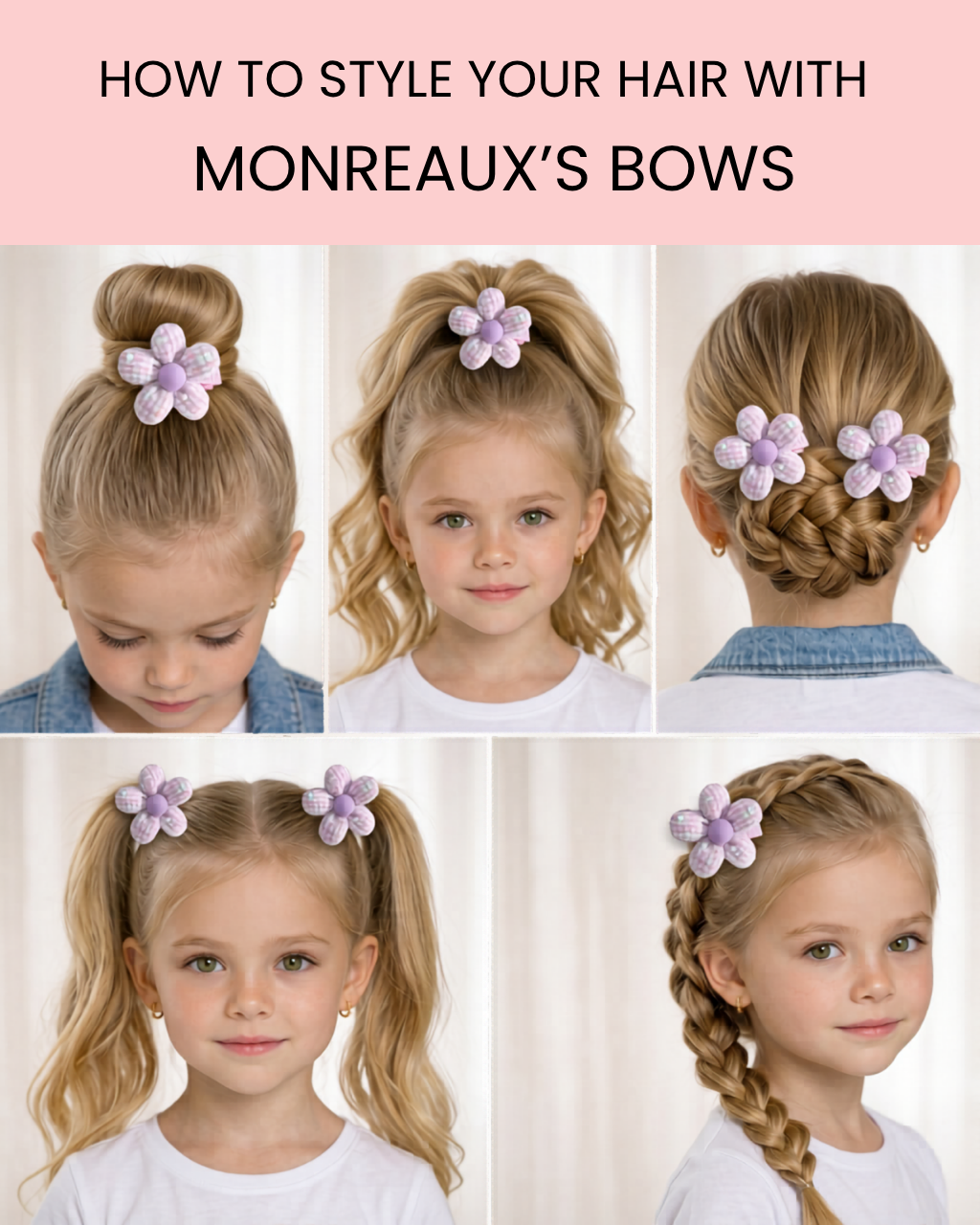 Sequin Daisy Hair Clips - 3 sets